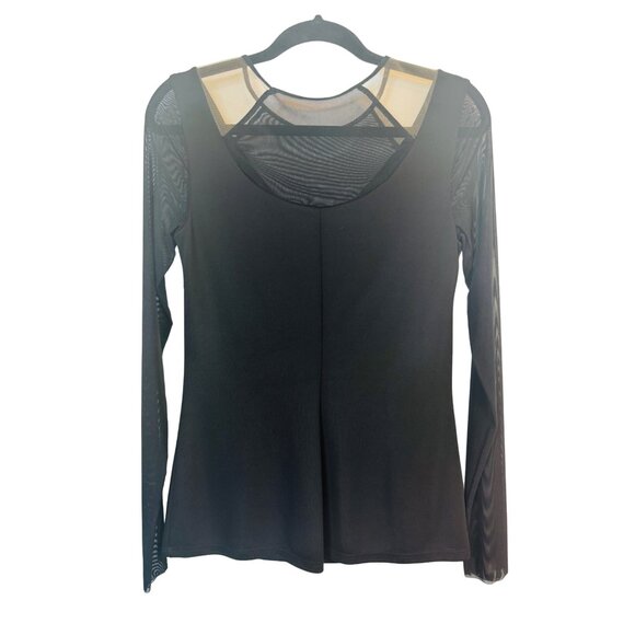 Bailey 44 Medium Black Mesh Long Sleeve Top - Picture 7 of 13